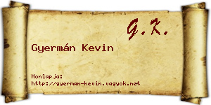 Gyermán Kevin névjegykártya